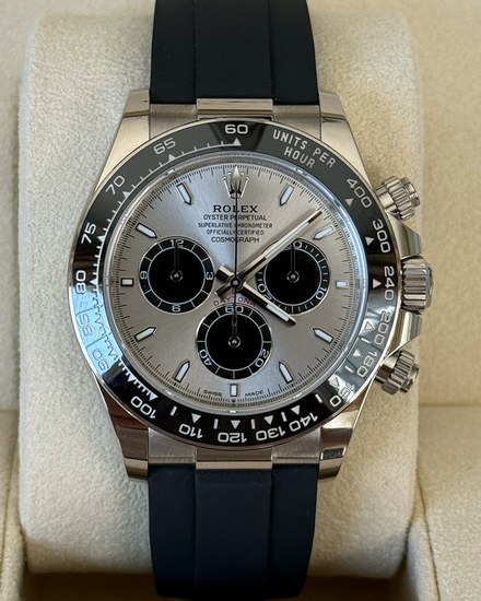 2025 Rolex Cosmograph Daytona 40MM Silver Dial Rubber Strap (126519LN)
