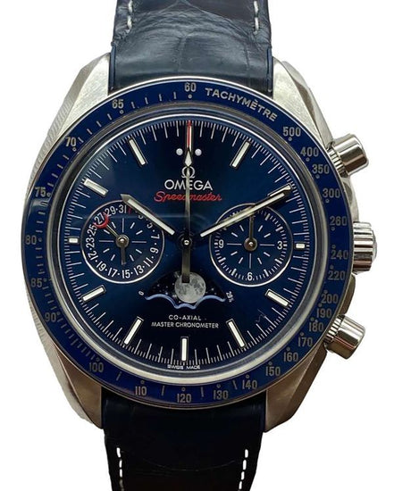 2022 Omega Speedmaster Moonphase 44.25MM Blue Dial Leather Strap (304.33.44.52.03.001)