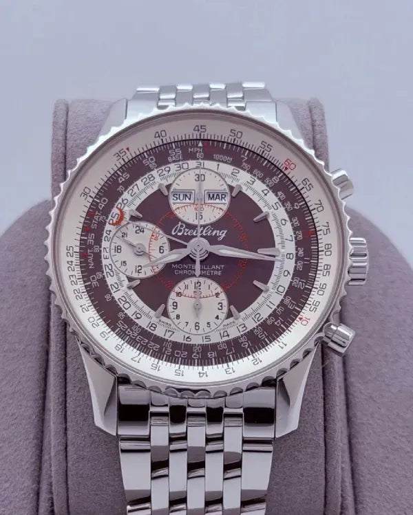 Breitling Montbrillant Datora 43MM Brown Dial Steel Bracelet (A21330)