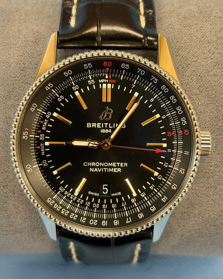 Breitling Navitimer 41MM Black Dial Leather Strap (A17326)