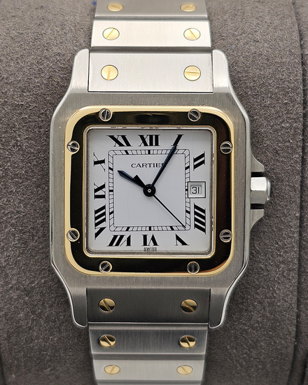 Cartier Santos De Cartier 29MM White Dial Two-Tone Bracelet (1172961)