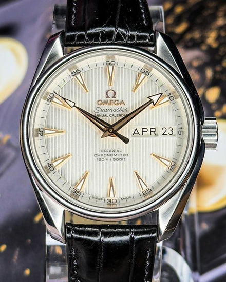 No Reserve - Omega Seamaster Aqua Terra 150M 38.5MM Silver Dial Leather Strap (231.13.39.22.02.001)