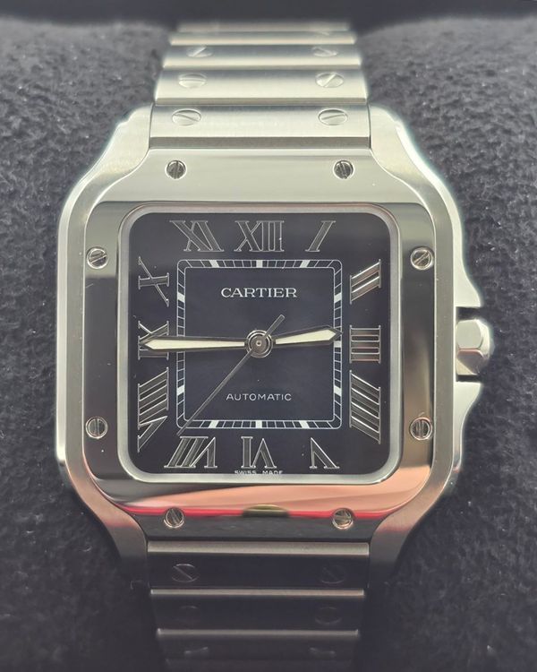 2025 Cartier Santos De Cartier 35.1MM Blue Dial Steel Bracelet (WSSA0063)