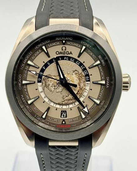 2024 Omega Seamaster Aqua Terra 150M Worldtimer 43MM Grey Dial Rubber Strap (220.92.43.22.99.001)