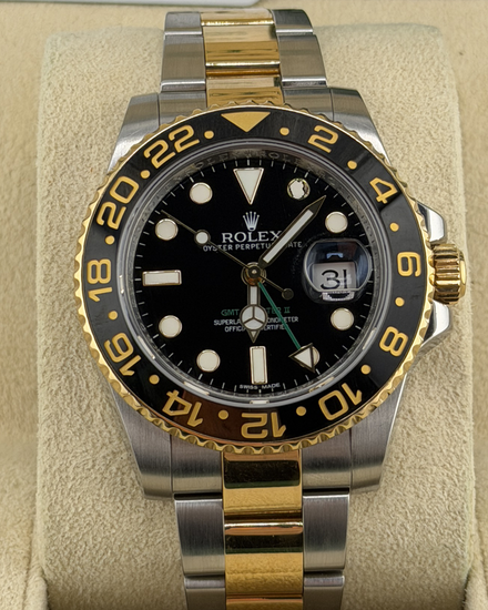2012 Rolex GMT-Master II 40MM Black Dial Two-Tone Oyster Bracelet (116713LN)