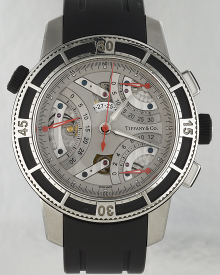 Tiffany & Co. Mark T-57 Tri-Retrograde Chronograph 45MM Skeleton Dial Rubber Strap (T-57)