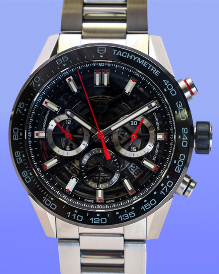 2021 Tag Heuer Carrera 45MM Skeleton Dial Steel Bracelet (CBG2A10)