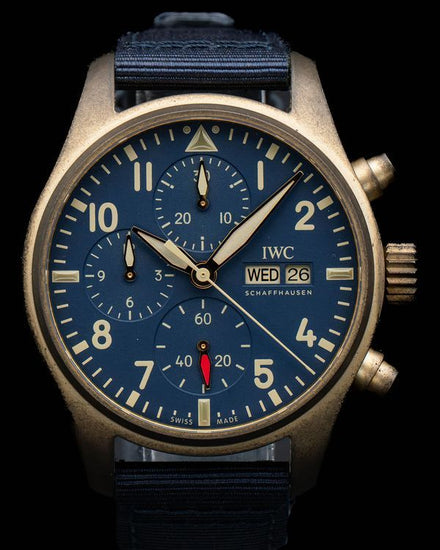 2022 IWC Schaffhausen Pilot Chronograph 41MM Blue Dial Textile Strap (IW388109)