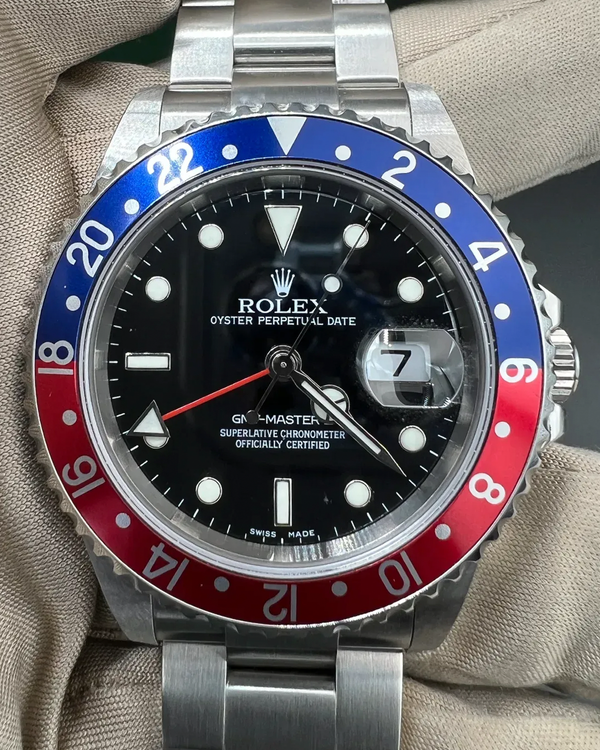 2007 (Z Serial) Rolex GMT-Master II "Pepsi" 40MM Black Dial Oyster Bracelet (16710)
