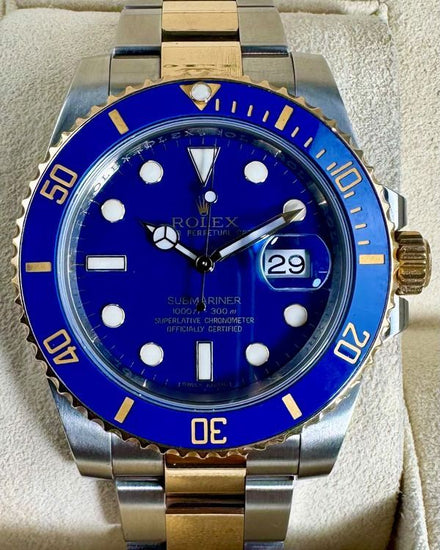 No Reserve - 2012 Rolex Submariner Date "Bluesy" 40MM Blue ‘Flat Blue’ Dial Two-Tone Oyster Bracelet (116613LB)