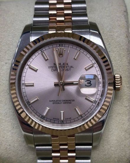 2012 Rolex Datejust 36MM Pink Dial Two-Tone Jubilee Bracelet (116231)