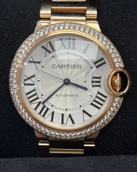 2013 Cartier Ballon Bleu 36MM Silver Dial Rose Gold Bracelet (WE9005Z3)