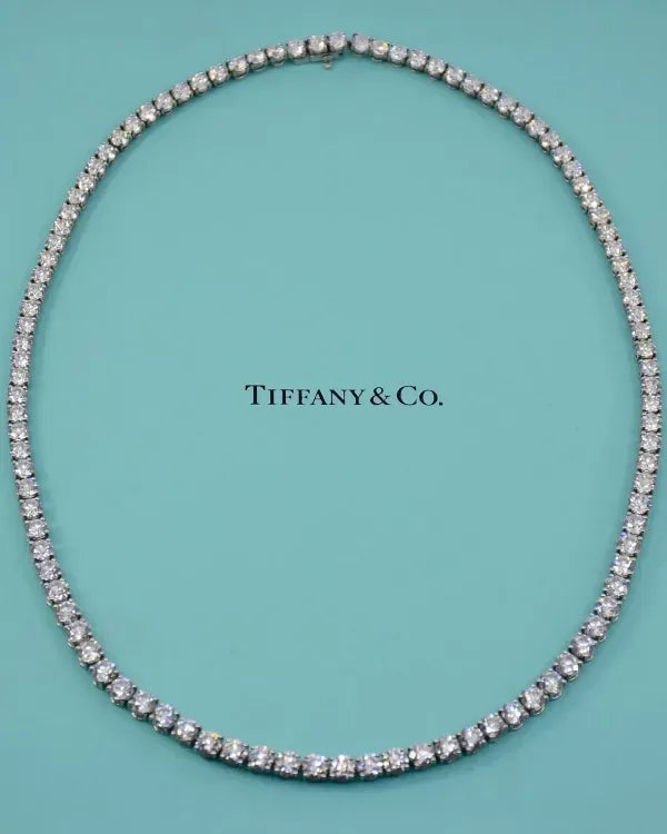 Tiffany & Co. Graduated 20IN 43.13 CTW F/IF Diamond Platinum Necklace (GRADUATED)