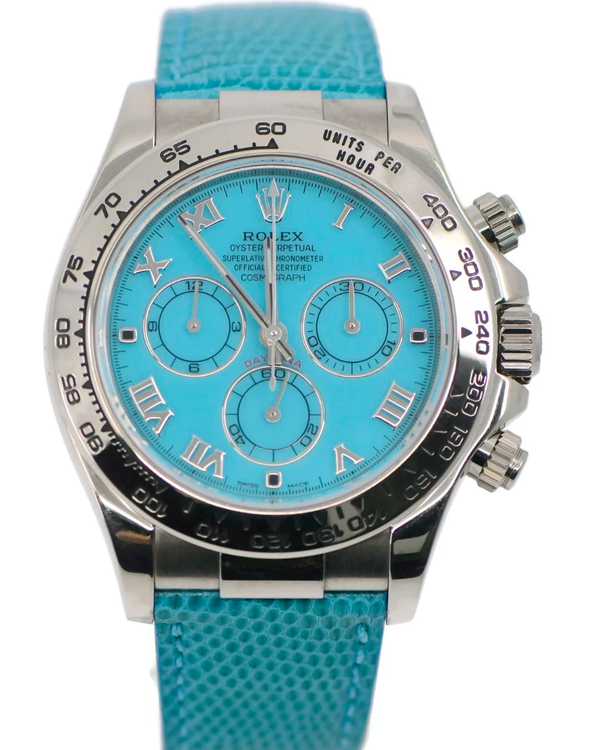 2004 Rolex Cosmograph Daytona "Beach" 40MM Blue Dial Leather Strap (116519)