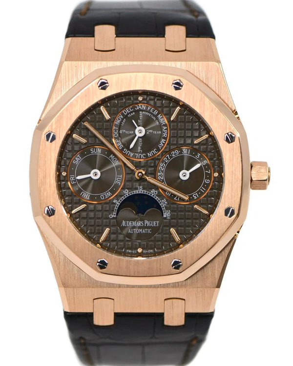 Audemars Piguet Royal Oak Perpetual Calendar 39MM Chocolate Dial Leather Strap (26252OR)