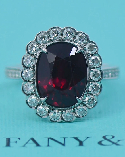 Tiffany Accessories Enchant Ring Size 5 Diamond/Ruby/Platinum Ring (ENCHANT)