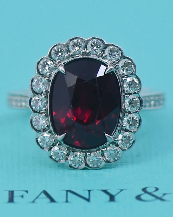 Tiffany Accessories Enchant Ring Size 5 Diamond/Ruby/Platinum Ring (ENCHANT)