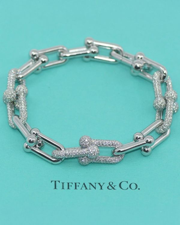 Tiffany Accessories Bracelet Hardwear Larger 8.5IN Diamonds/White Gold Bracelet (HARDWEAR)