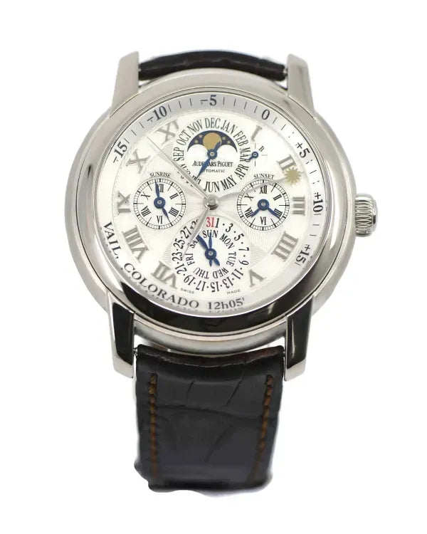 Audemars Piguet Jules Equation Of Time 43MM Silver Dial Leather Strap (26003BC)