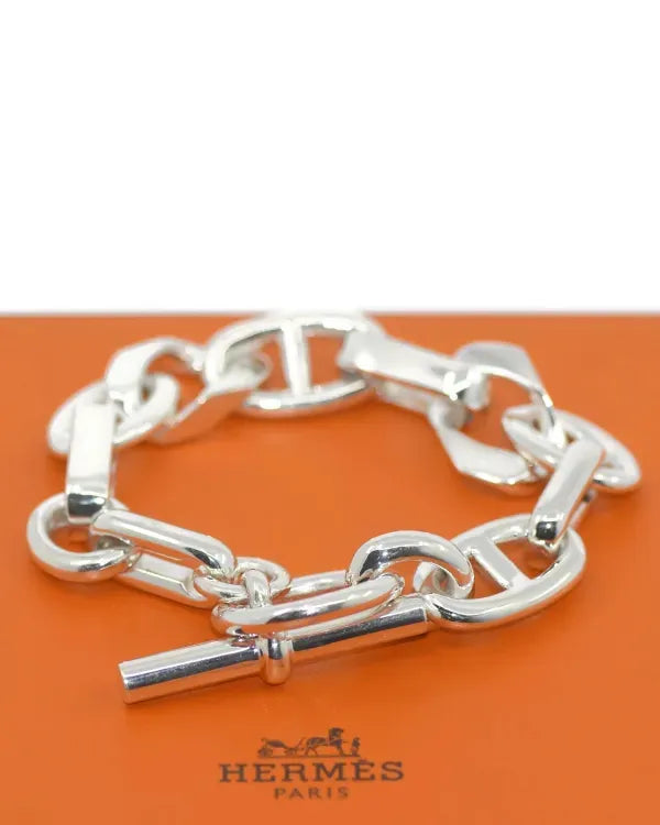 Hermès Accessories Alea GM Patine Sterling 8.5IN Silver Bracelet 16MM (ALEA GM)