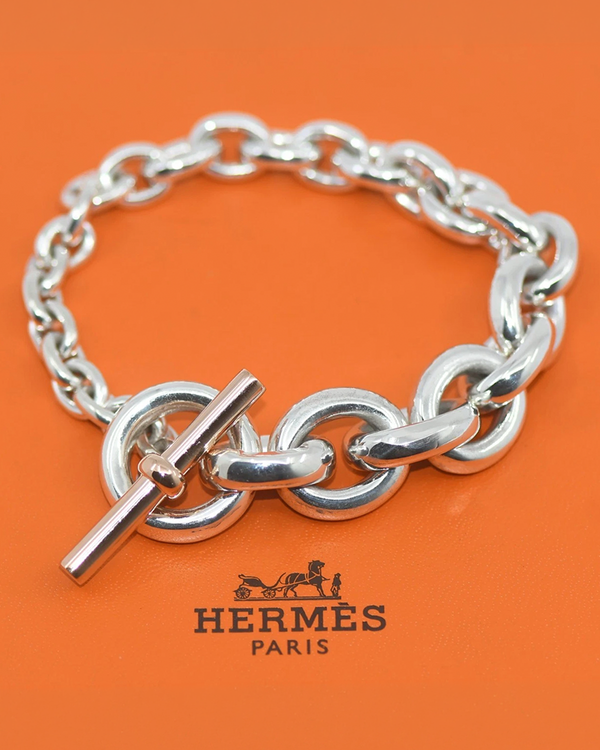 Hermès Accessories Crescendo Patine Sterling 8.5IN Silver Bracelet (CRESCENDO)
