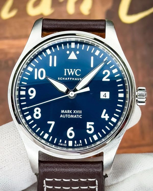 2017 IWC Schaffhausen Pilot Mark XVIII "Le Petit Prince" 40MM Blue Dial Leather Strap (IW327004)