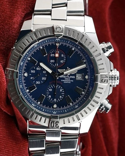 2013 Breitling Super Avenger 48MM Blue Dial Steel Bracelet (A13370)