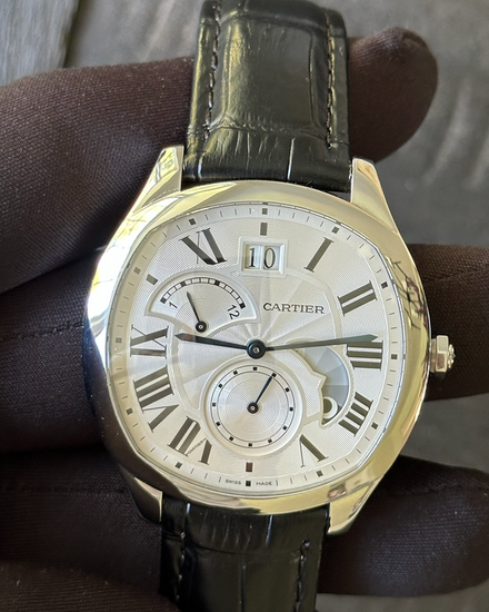 2017 Cartier Drive De Cartier Day/Night 41MM Silver Dial Leather Strap (WSNM0005)