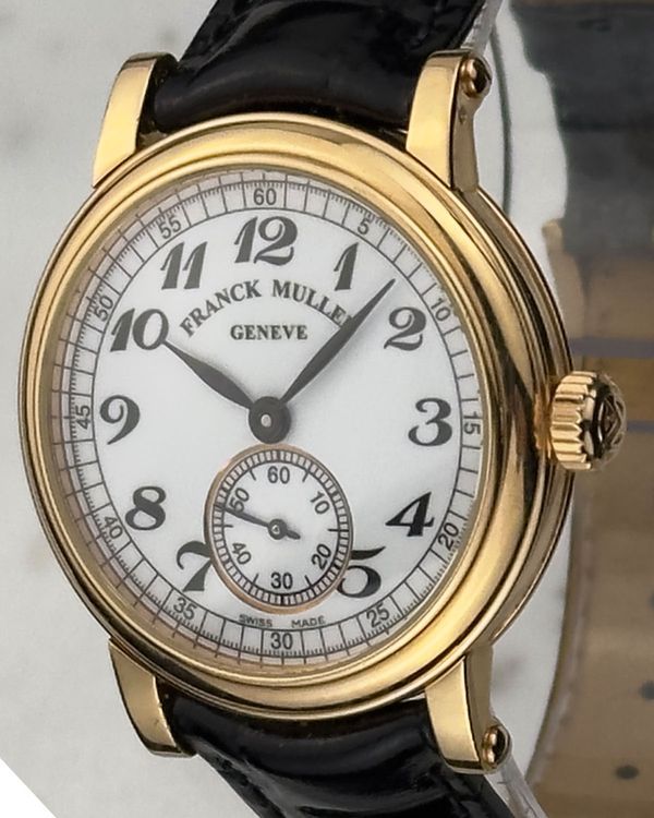Franck Muller Round 36MM White Dial Leather Strap (7361 B S6 VIN)