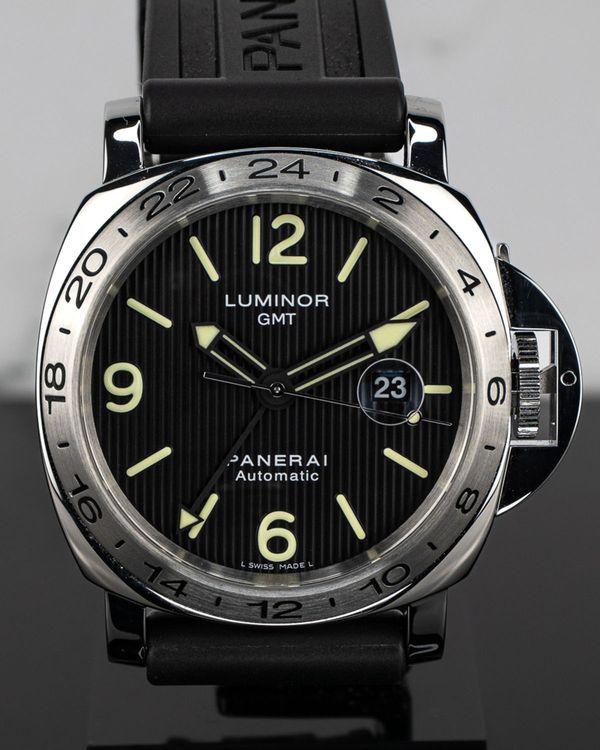 2011 Panerai Luminor GMT 44MM Black Dial Rubber Strap (PAM00029)