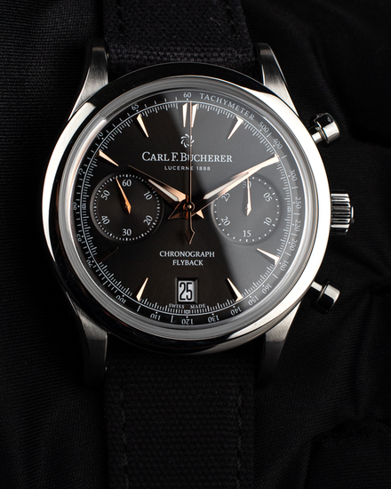Carl F. Bucherer Manero Flyback 40MM Black Dial Textile Strap (00.10927.08.33.01)