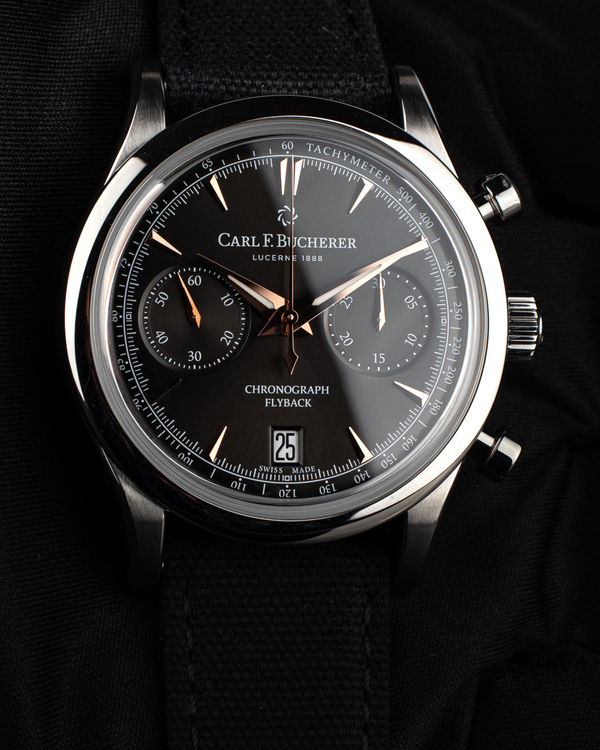 Carl F. Bucherer Manero Flyback 40MM Black Dial Textile Strap (00.10927.08.33.01)