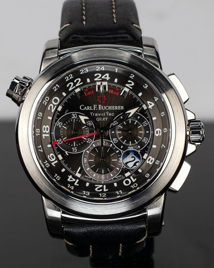 2009 Carl F. Bucherer Patravi 46.6MM Black Dial Leather Strap (00.10620.08.33.02)