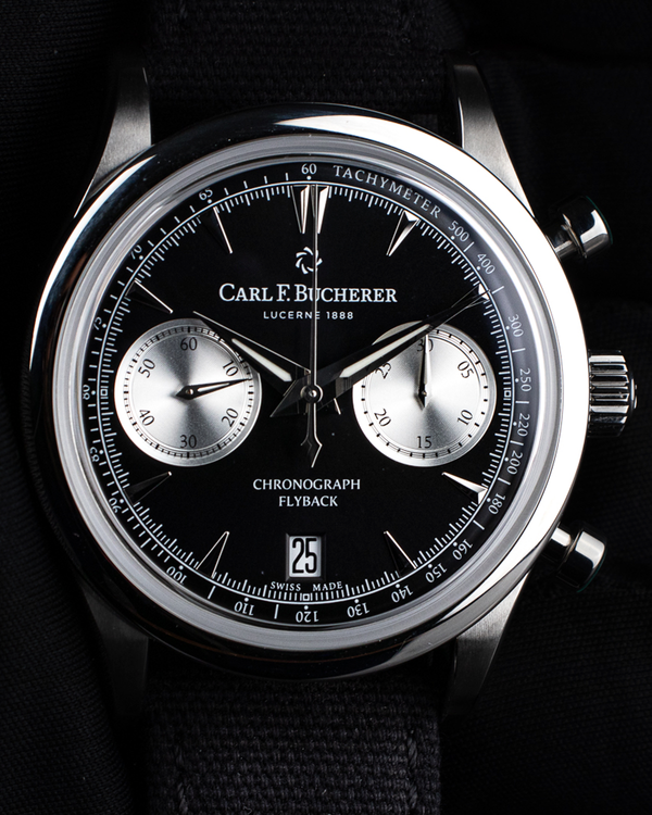 Carl F. Bucherer Manero Flyback 40MM Black Dial Textile Strap (00.10927.08.33.02)