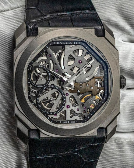 2018 Bvlgari Octo Finissimo 40MM Skeleton Dial Leather Strap (102714)