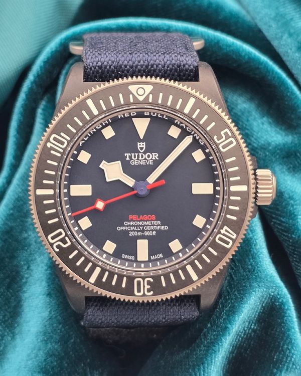 No Reserve - 2025 Tudor Pelagos FXD "Alinghi Red Bull Racing" 42MM Blue Dial Textile Strap (25707KN)