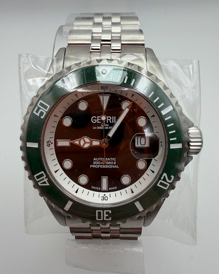 No Reserve - Gevril Wall Street 43MM Black Dial Steel Bracelet (41852B)