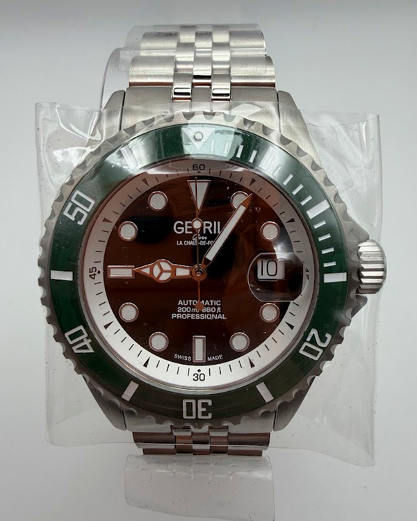 No Reserve - Gevril Wall Street 43MM Black Dial Steel Bracelet (41852B)
