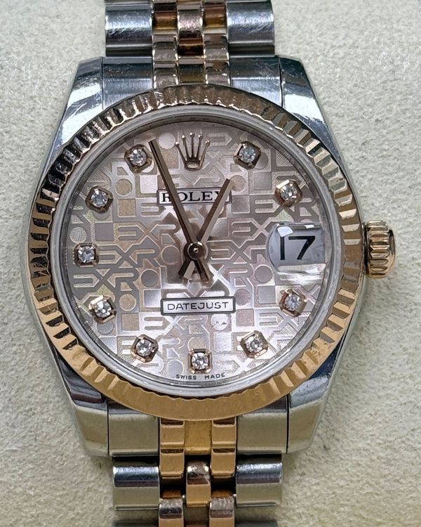 2009 Rolex Datejust 31MM Champagne "Jubilee Motif" Dial Two-Tone Super Jubilee Bracelet (178271)