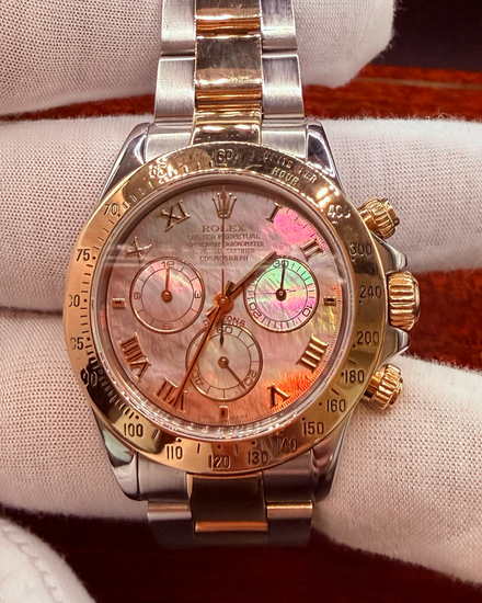2002 Rolex Cosmograph Daytona 40MM "Tahitian" Mother of Pearl Dial Two-Tone Oyster Bracelet (116523)