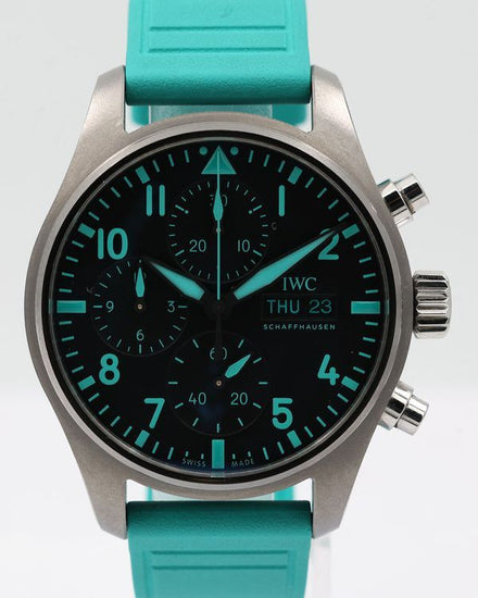 No Reserve - 2023 IWC Schaffhausen Pilot Chronograph "Mercedes AMG Petronas F1" 41MM Black Dial Rubber Strap (IW388108)