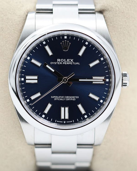No Reserve - 2024 Rolex Oyster Perpetual 41MM Blue Dial Oyster Bracelet (124300)