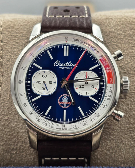 2024 Breitling Top Time B01 "Shelby Cobra" 41MM Blue Dial Leather Strap (AB0176)