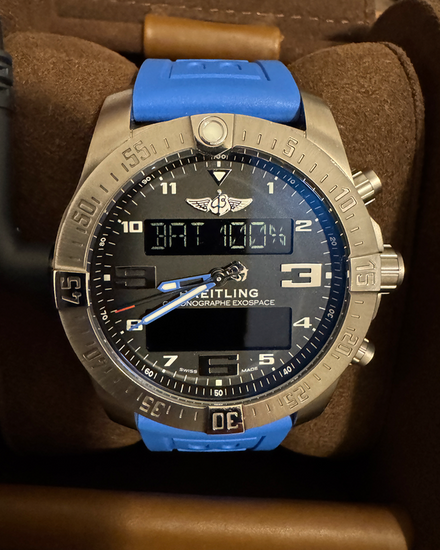 2019 Breitling Exospace B55 Connected 46MM Quartz Black Dial Rubber Strap (EB5510H21B1S1)