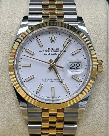 2022 Rolex Datejust 36MM White Dial Two-Tone Jubilee Bracelet (126233)