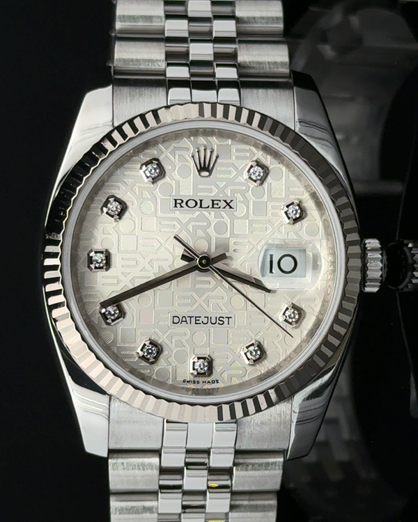 2008 Rolex Datejust 36MM Silver "Jubilee Motif" Dial Super Jubilee Bracelet (116234)