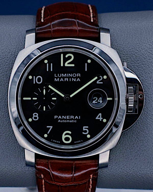 2005 Panerai Luminor Marina 44MM Black Dial Rubber Strap (PAM00164)