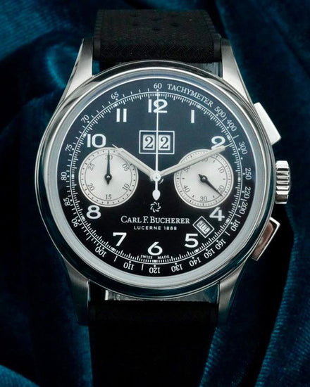 No Reserve - Carl F. Bucherer Manero BiCompax Annual L.E. 41MM Black Dial Rubber Strap (00.10803.08.32.02)