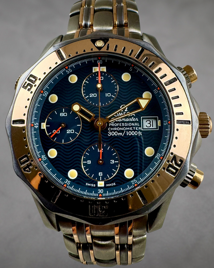 1995 Omega Seamaster Diver 300M Chronograph 42MM Blue Dial Two-Tone Bracelet (2296.80.00)