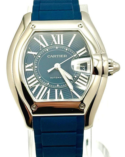 Cartier Roadster 47.2MM Blue Dial Rubber Strap (WSRD0014)